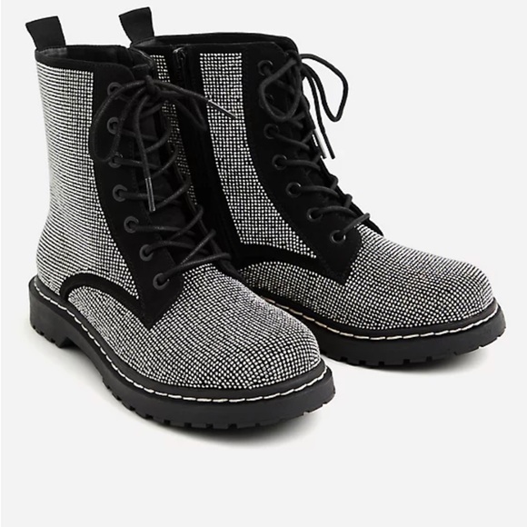 Torrid Rhinestone Combat Boots 